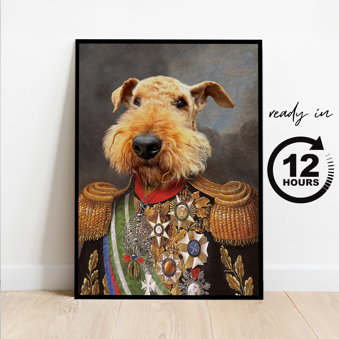 Custom Military Pet Portrait Royal Pet Portrait Victorian Pet King Quenn Pet Portrait Pet Lover Gift Pet Memorial Regal Dog Cat Print