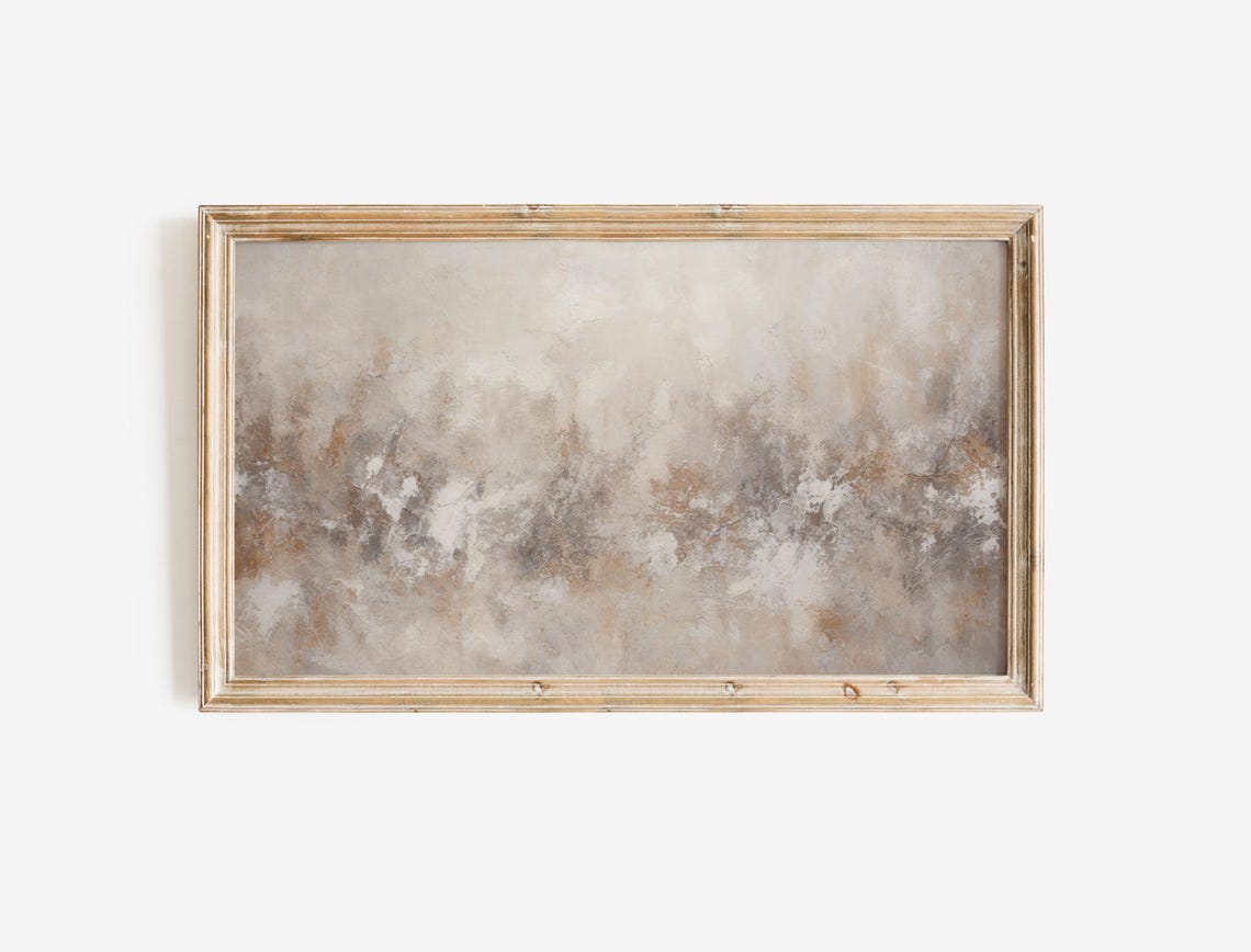 Neutral Beige Abstract Misty Texture Calm Minimalist Home Poster - Image 4