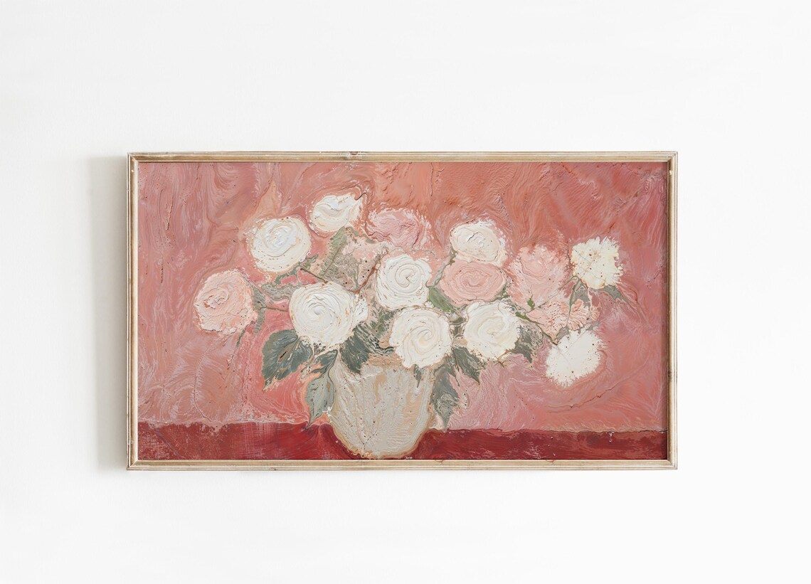 Floral Frame TV Art, Valentine's Day Roses