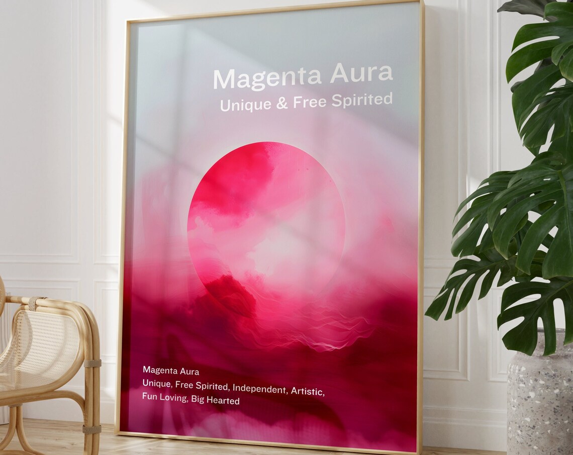 Magenta Aura Free Spirited Energy Spiritual Affirmation Poster - Image 2
