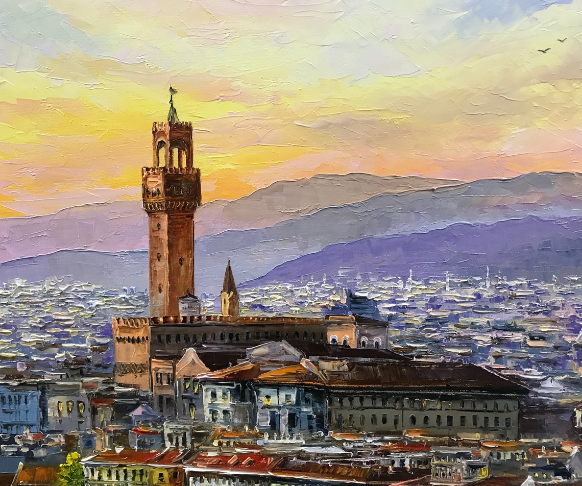 Florence Painting On Florence Italy Wall Art Italian Landscape Oil Painting Original Florence Artwork For Sale Florence Italy Gifts - Image 2