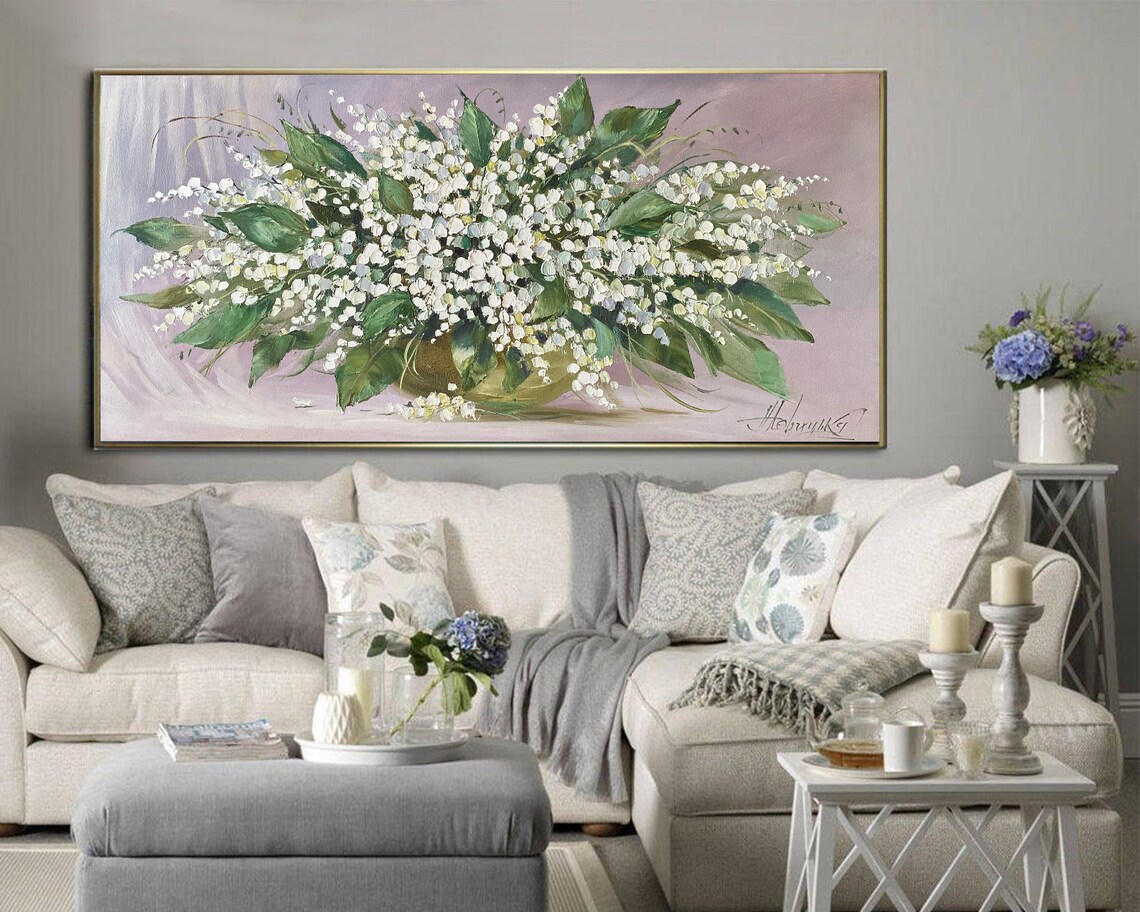 Lily Of The Valley Painting, Textured Spring Floral Art Print - Image 2