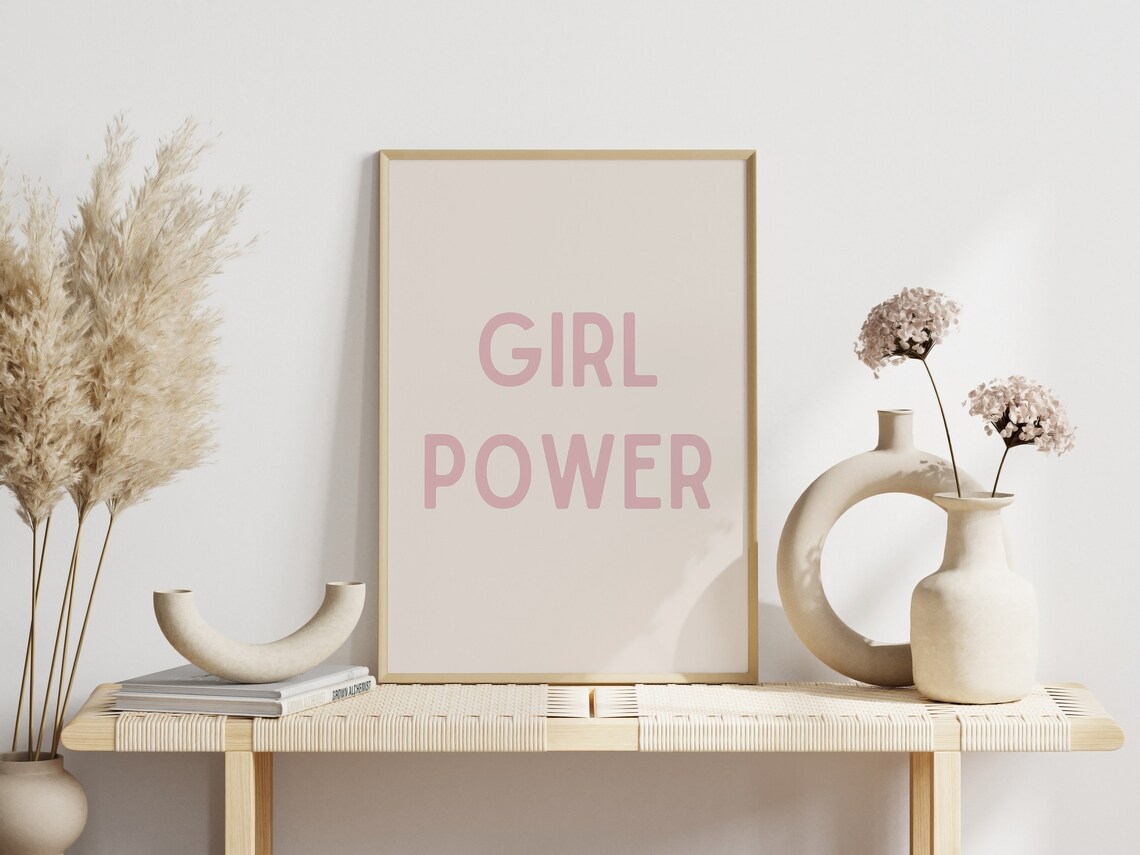 Girl Power Retro Groovy Nursery Art Print