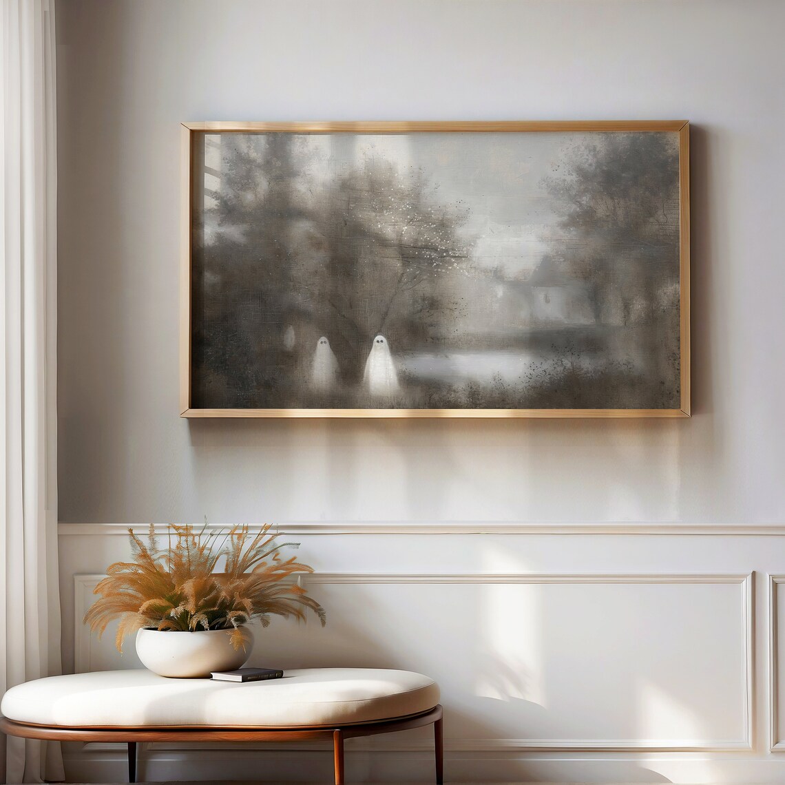 Halloween Ghost Fall Art, Moody Vintage Wall Print - Image 3