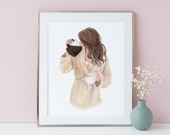 Coffee Addict Wall Art Coffee Lover Print Art Coffee Coffee Illustration Print Coffee Poster
