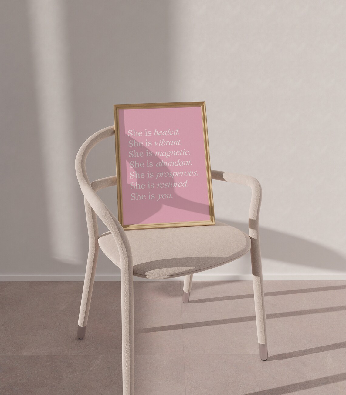 She Is Healed Vibrant Magnetic Abundant Pink Affirmation Self Love Poster - Image 5