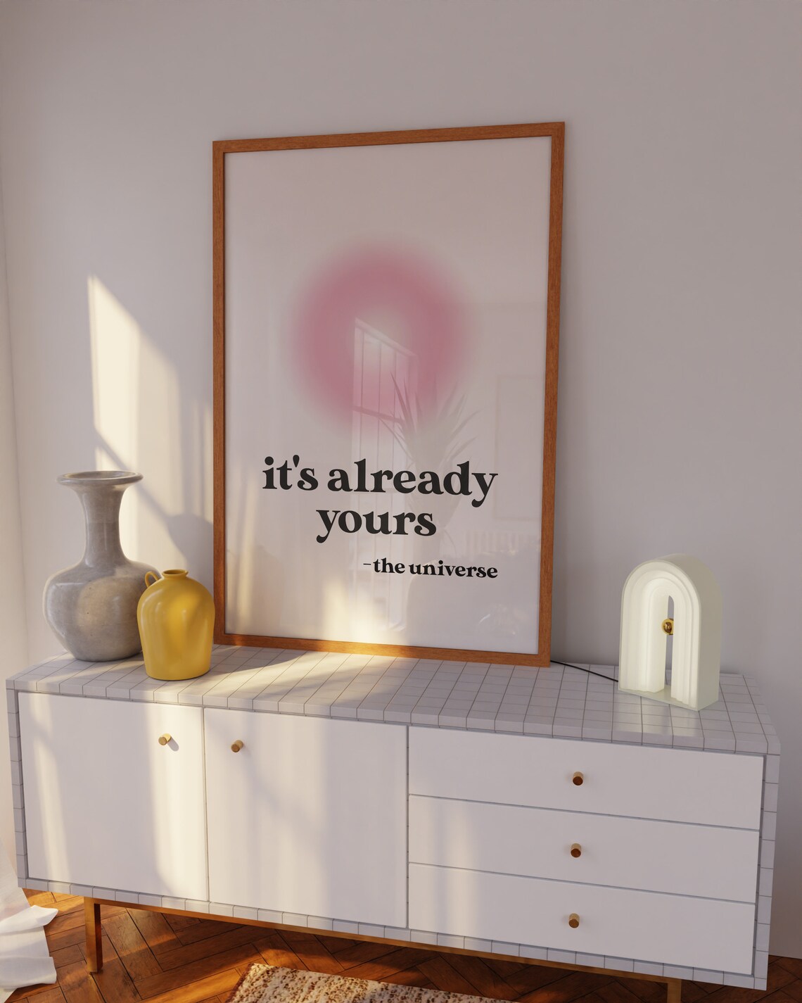 Its Already Yours Universe Pink Aura Manifestation Trust Affirmation Poster - Image 3