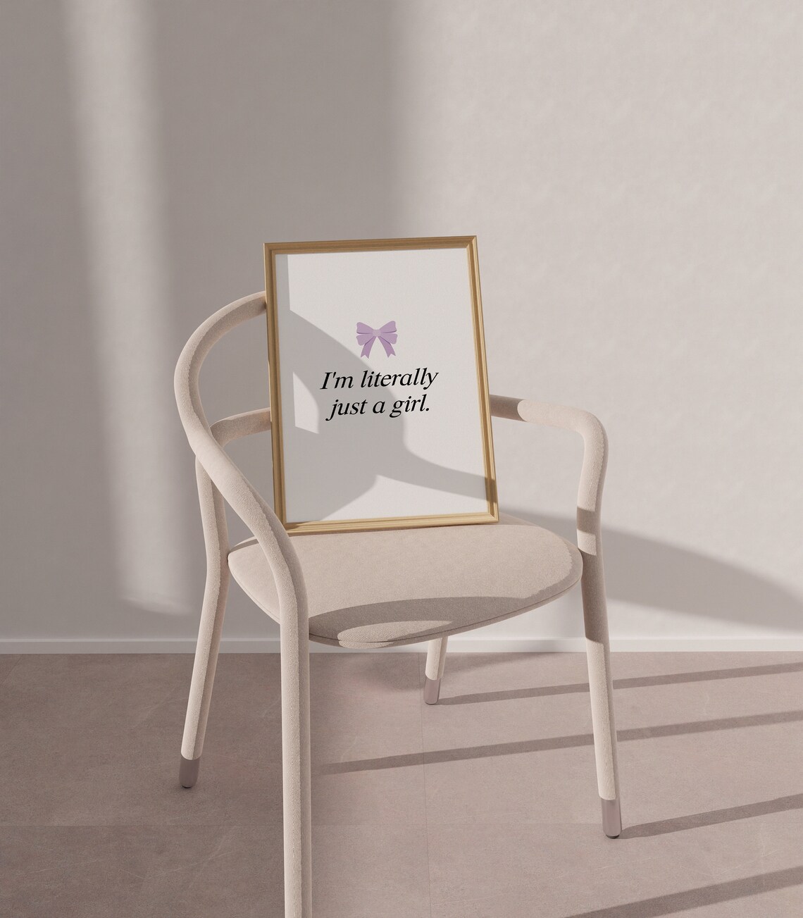 Im Literally Just A Girl, Coquette Purple Bow Art Print - Image 5