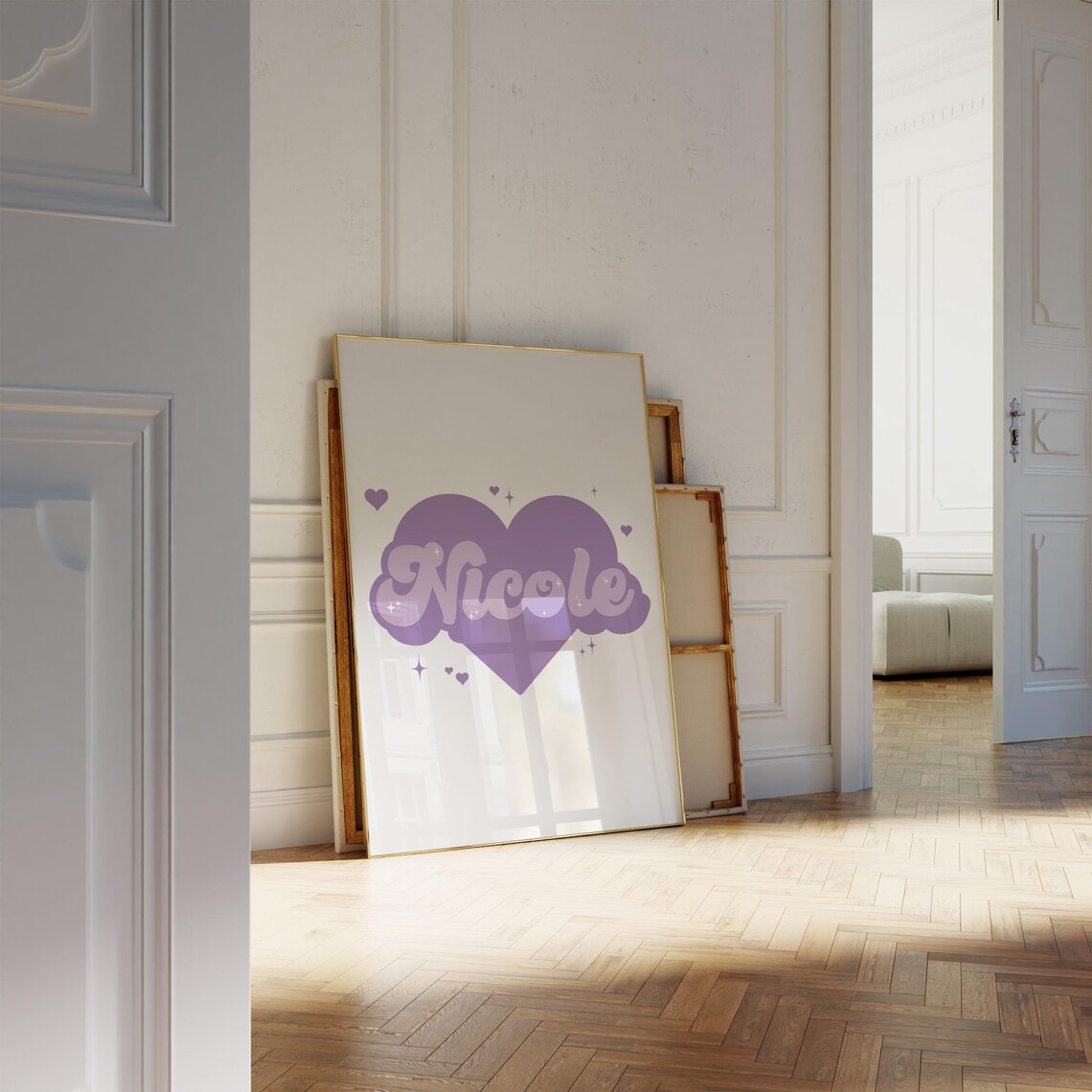 Custom Girl Name Purple Girls Room Decor Art Print - Image 5