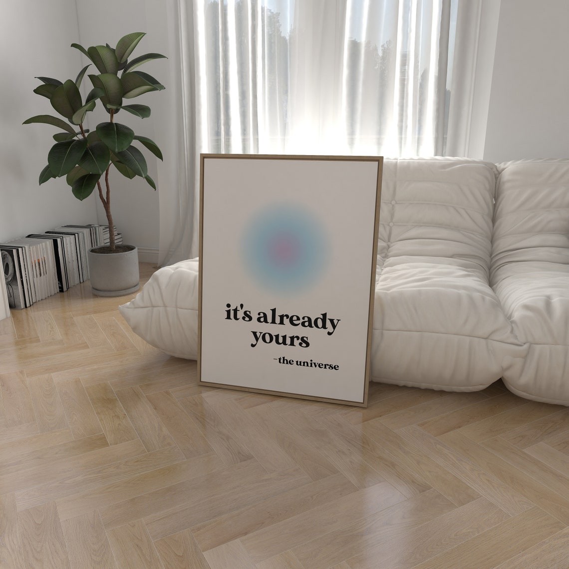 It's Already Yours The Universe Aura Quote Blue Wall Art Poster - Image 4