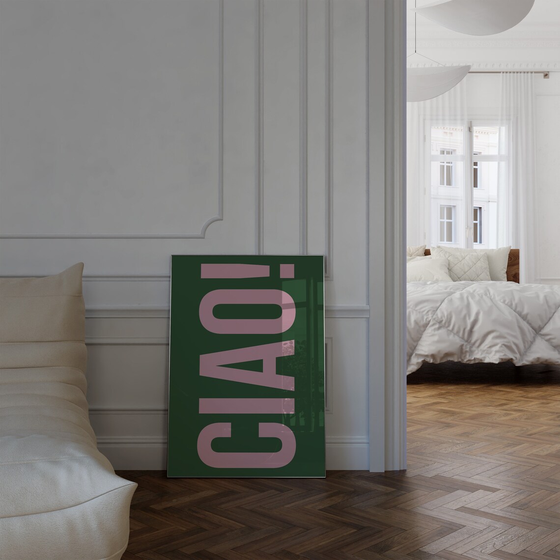 Ciao Art Print Green Italian Welcome Poster Hallway Entrance Print Green Living Room Decor Green Kitchen Print Trendy Green Wall Art - Image 2