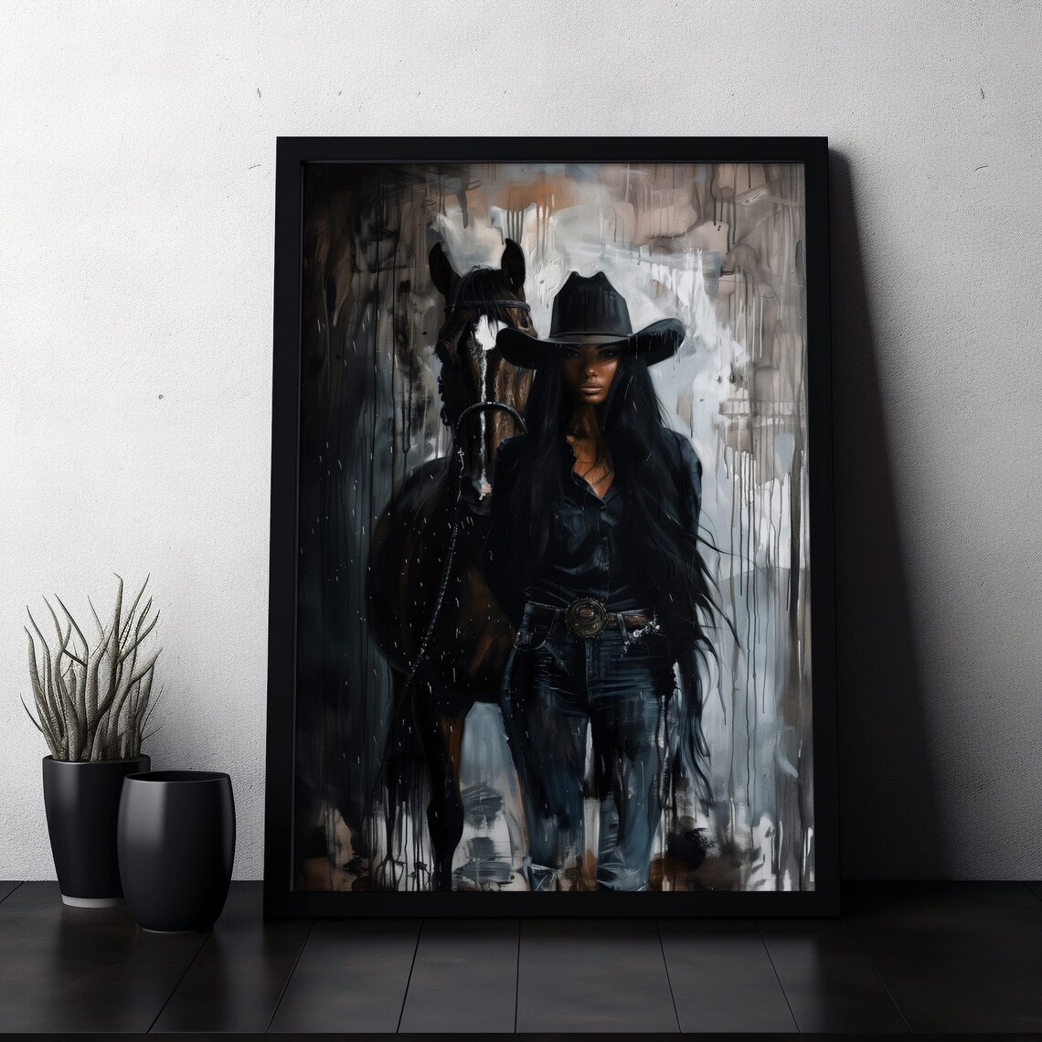 Cowgirl Portrait Art Print, Modern Western Decor - Image 5