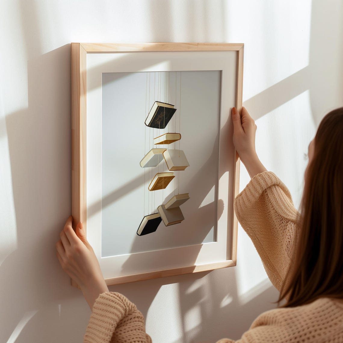 Minimalist Floating Books Modern Book Lover Reading Decor Poster - Image 6