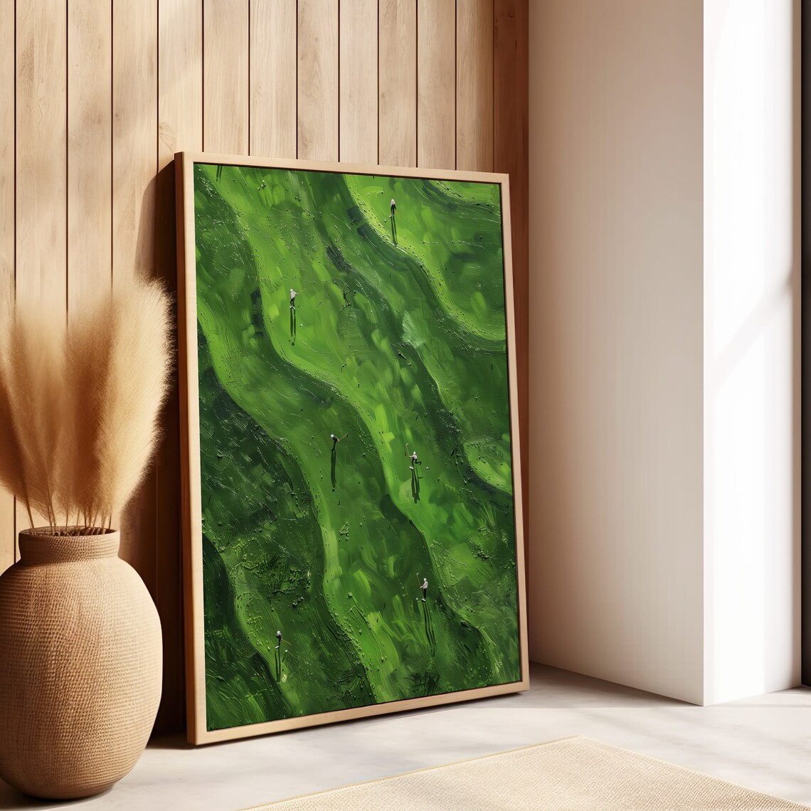 Aerial Golf Course Painting Abstract Green Fairway Golf Art Poster - Image 2