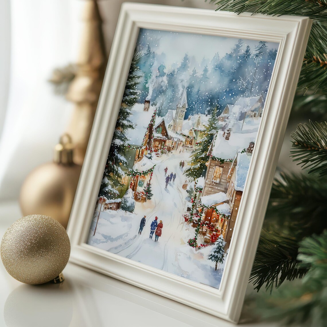 Christmas Village Holiday Scene Poster Print - Image 6