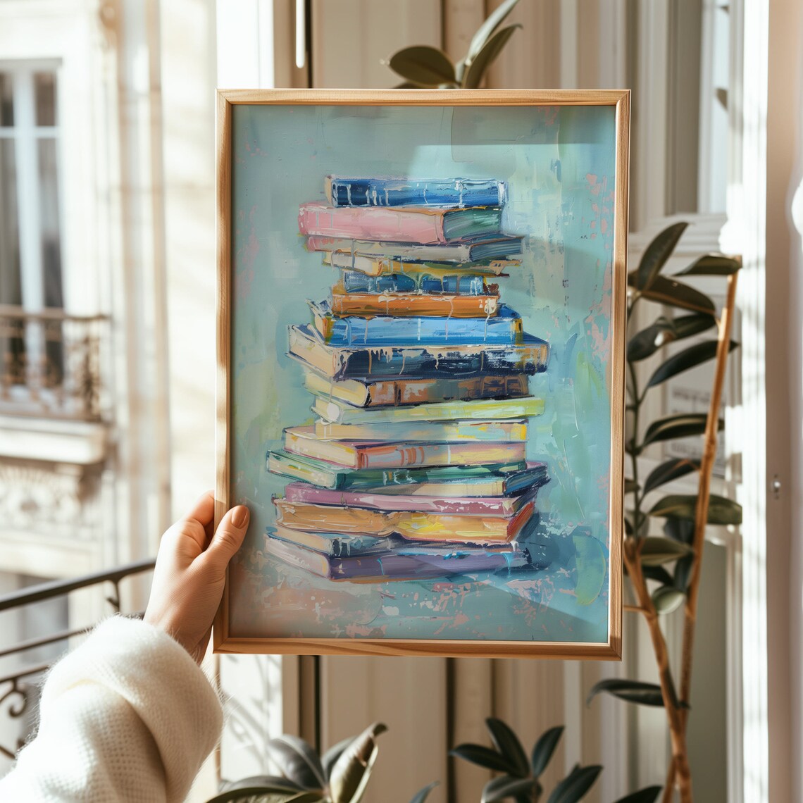 Book Lover Art Print, Modern Bookshelf Decor - Image 4