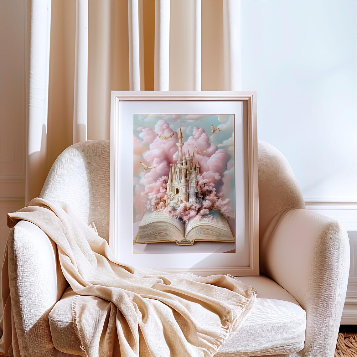 Fairy Tale Castle Art Print, Fantasy Book Lover Decor - Image 4