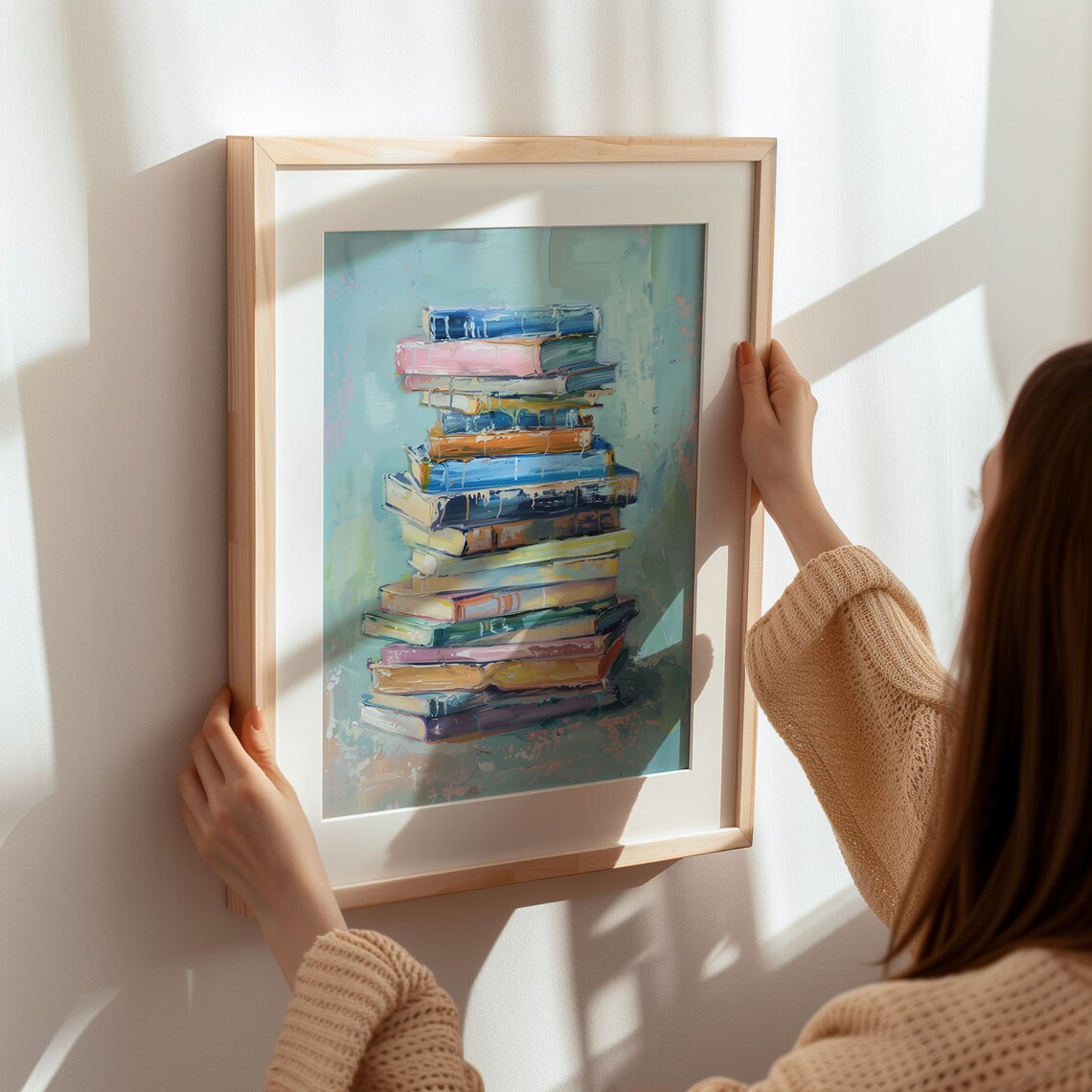 Book Lover Art Print, Modern Bookshelf Decor - Image 6