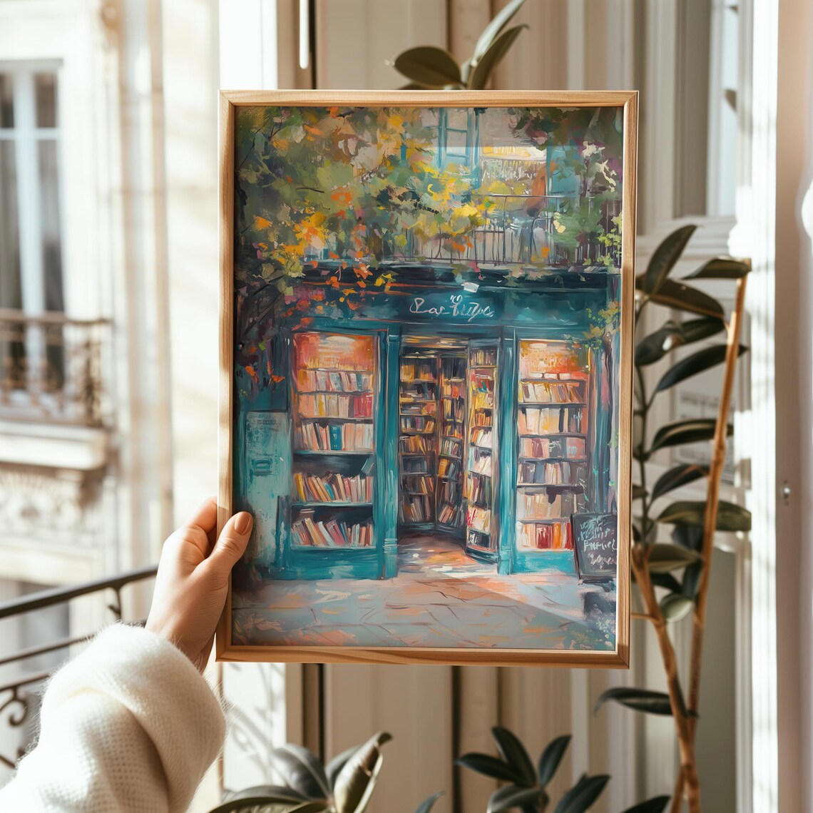 Charming Bookshop Art Print, Cozy Reading Nook Decor - Image 3