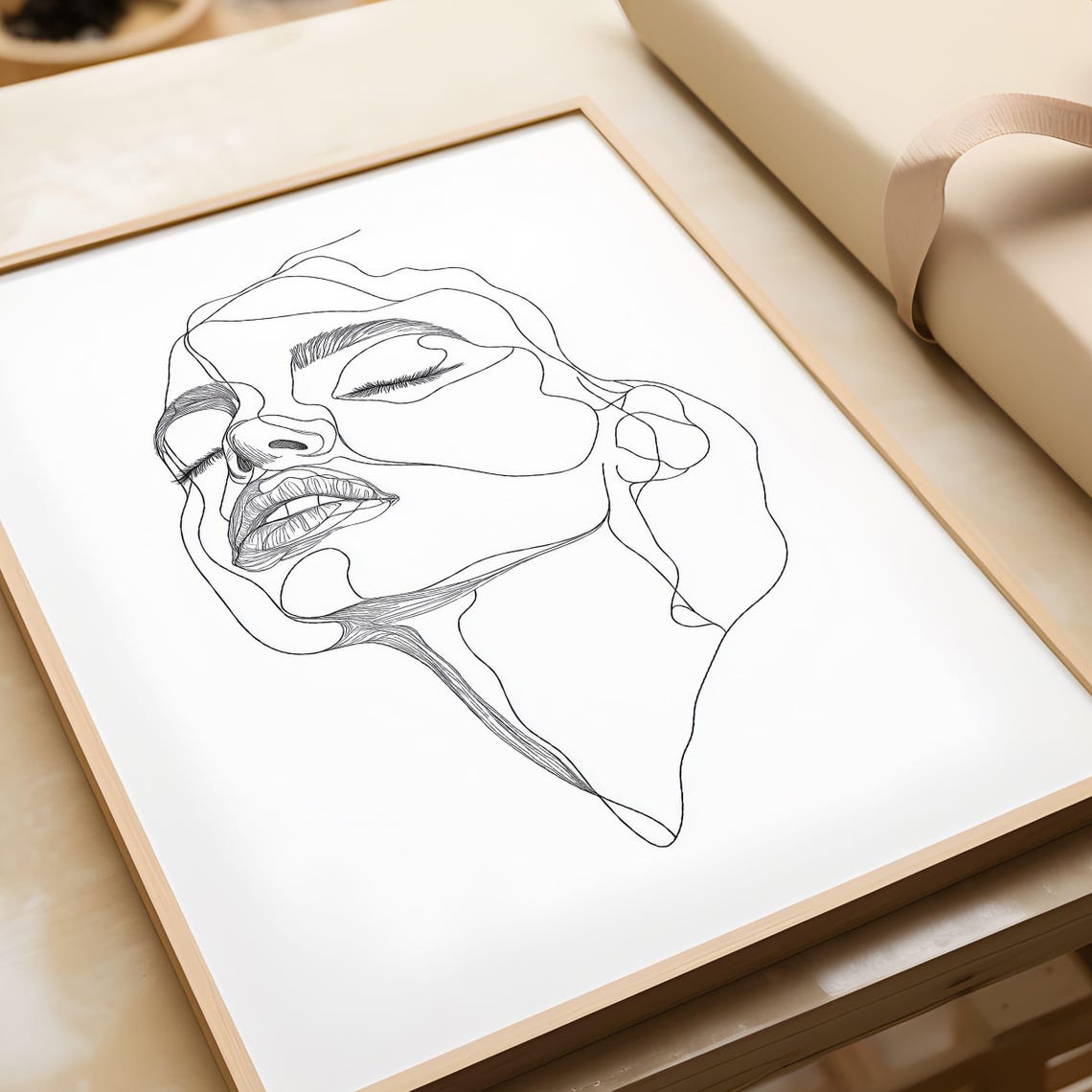 Minimalist Line Art Female Face Abstract Modern Portrait Poster - Image 5