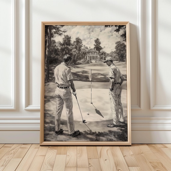 Vintage Golf Print Golf Course Wall Art Retro Golf Poster Golf Decor For Home Gift For Golfer Printable Wall Art