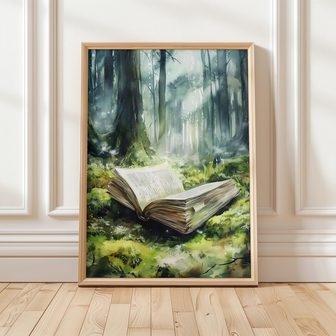Forest Fantasy Book Art Print, Enchanted Woodland Decor