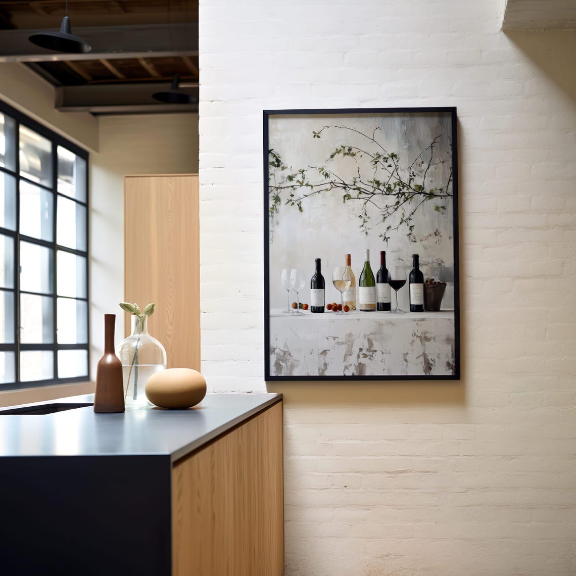 Wine Bottles Still Life Kitchen Bar Decor Painting Gift Poster - Image 7