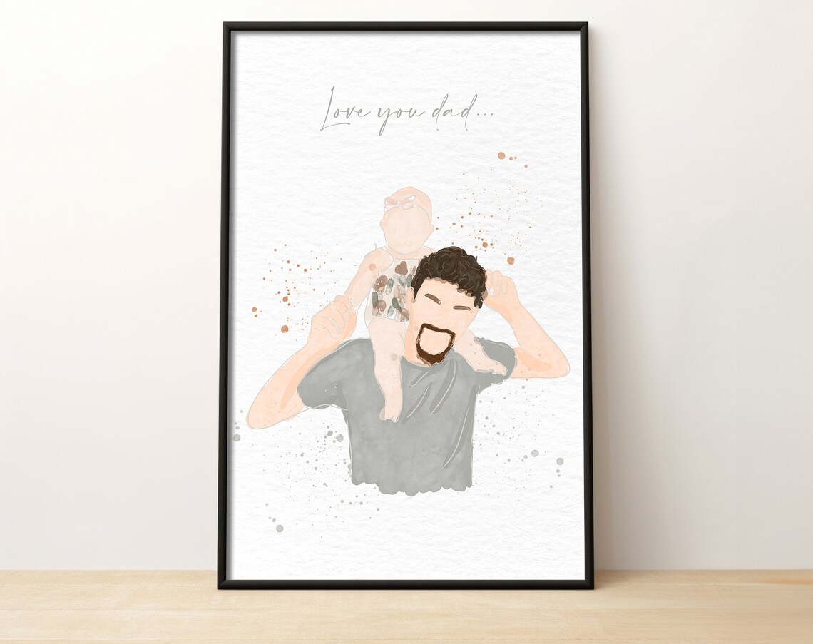 Mother And Child Taking A Selfie Faceless Watercolor Portrait Poster - Image 2