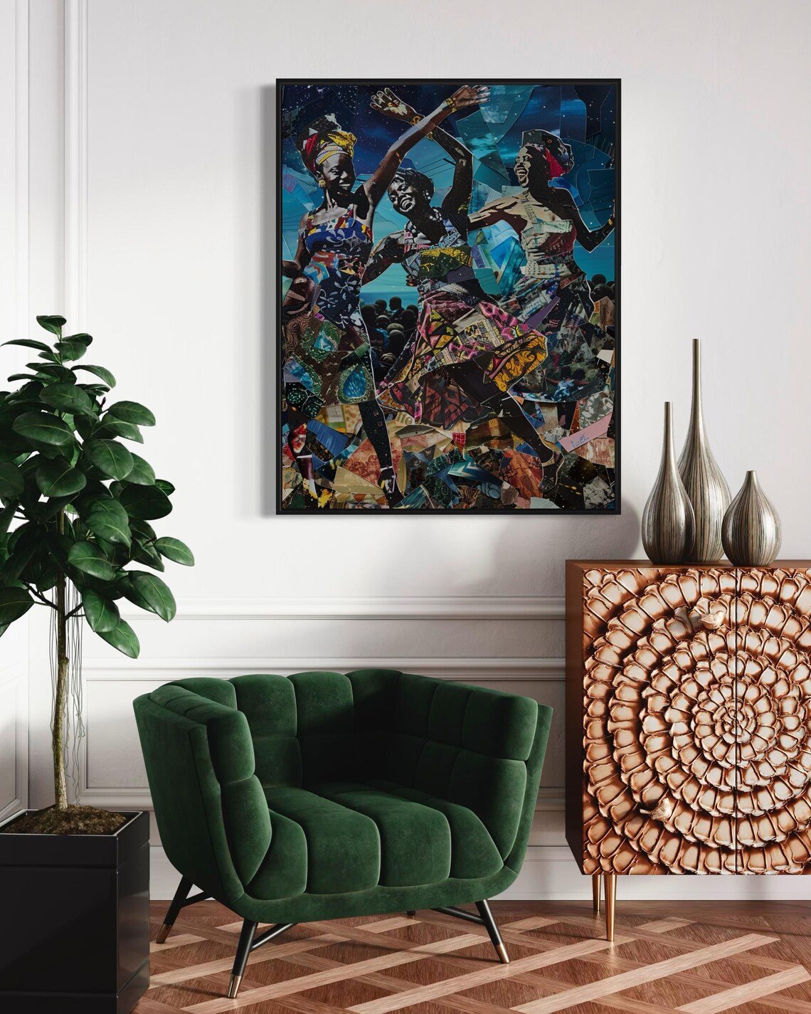 African Dance Art Collage, Cultural Wall Art Print - Image 6