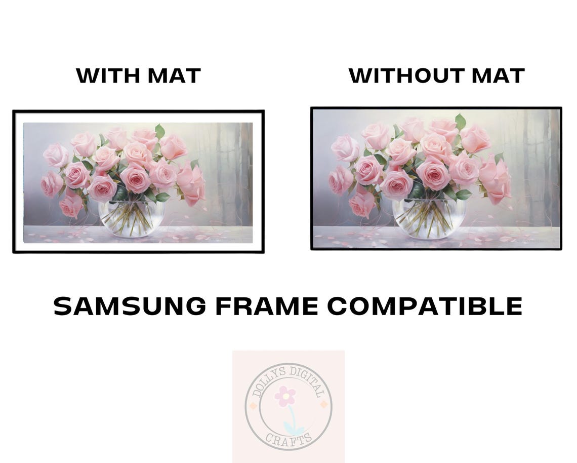 Pink Roses Glass Vase Soft Floral Bouquet Light Airy Poster Home Decor - Image 6