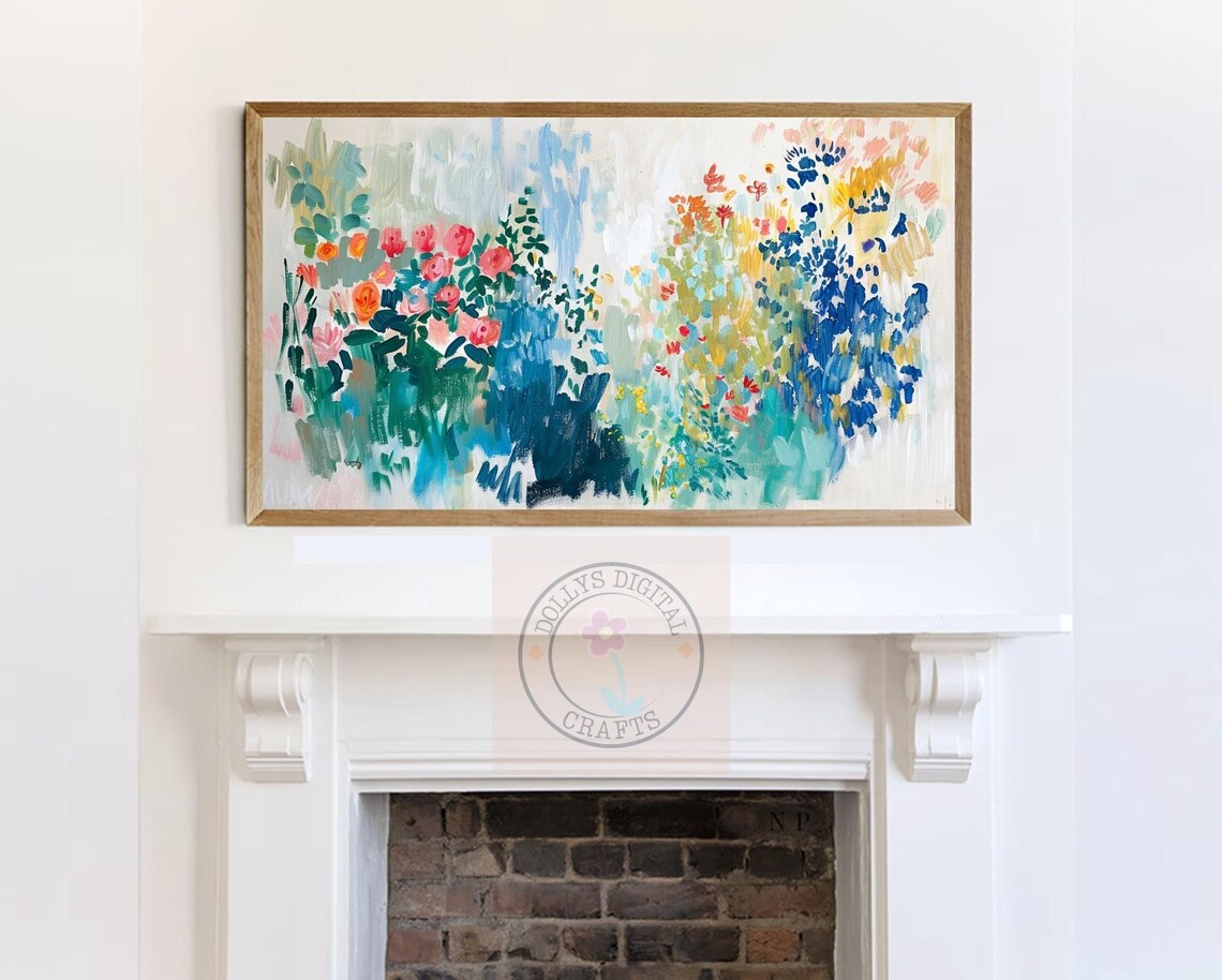 Abstract Floral Garden Brushstroke Painting Soft Botanical Poster - Image 7