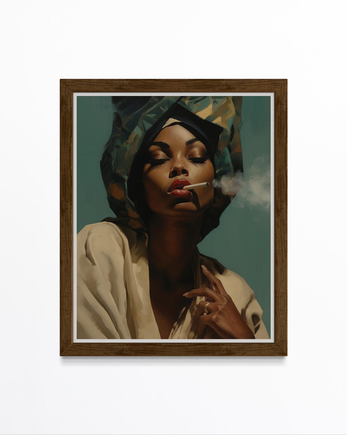 Afrocentric Wall Art Bold Afro Woman Portrait Print Headwrap Art For Modern Decor 16x20 Print