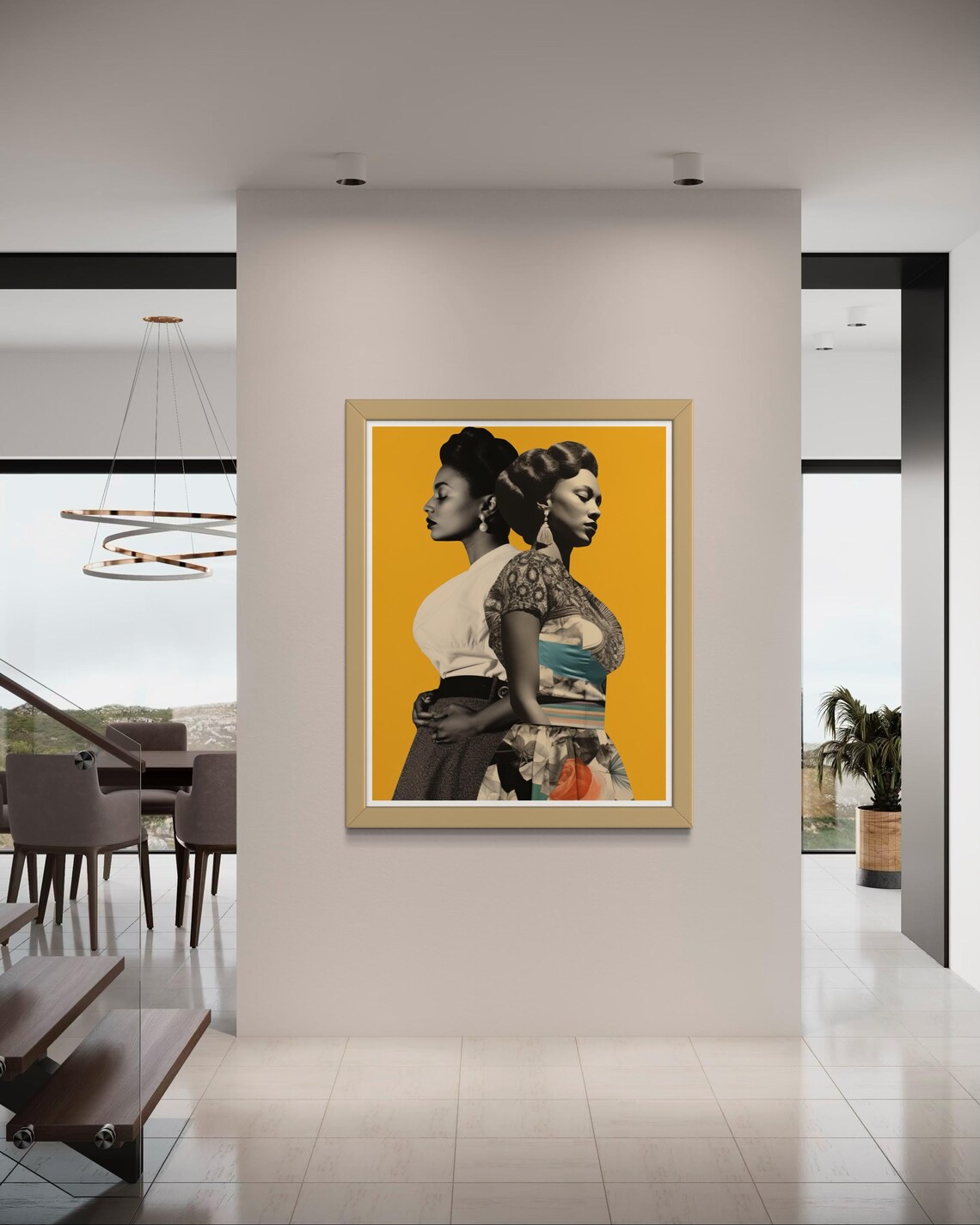 Bold Retro Women Portrait Art, Vintage Collage Print - Image 6