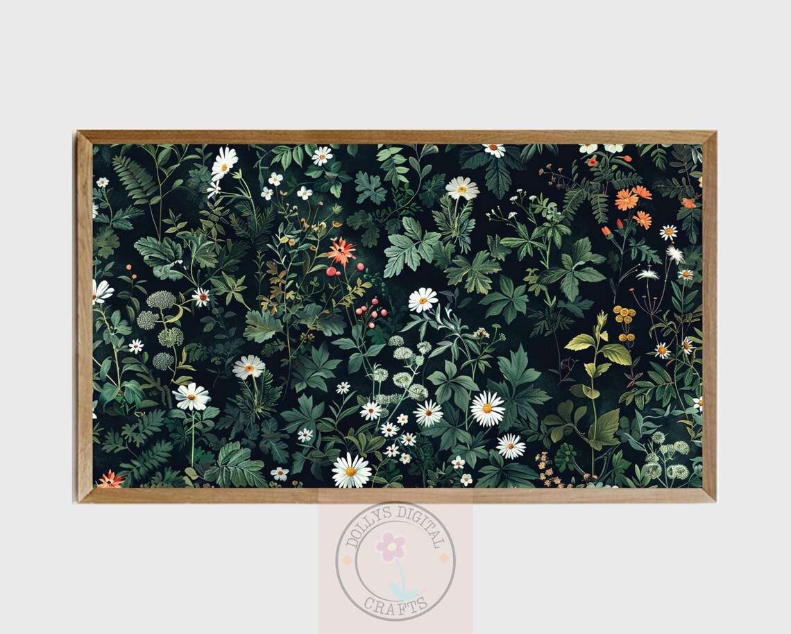 Floral Botanical Wildflower Pattern, Modern Boho Nature