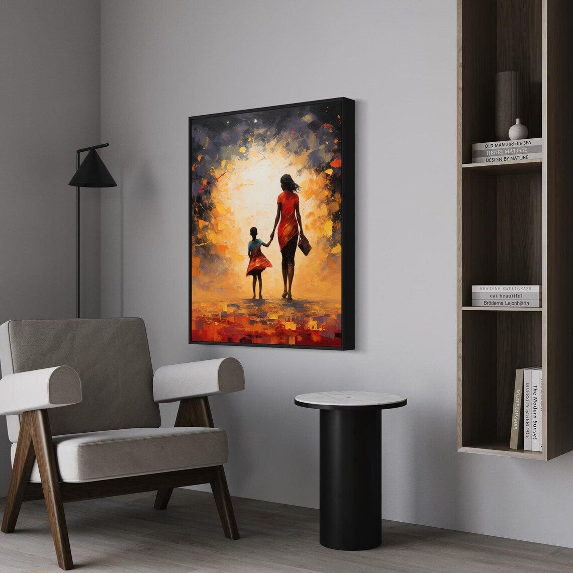 African Woman Art African Mother Child Print Abstract Mother And Daughter Art Sweet Mother Wall Decor Instant - Image 2