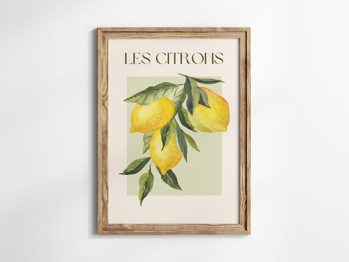 Lemons Illustration Art Print, Farmhouse Kitchen Decor - Image 2