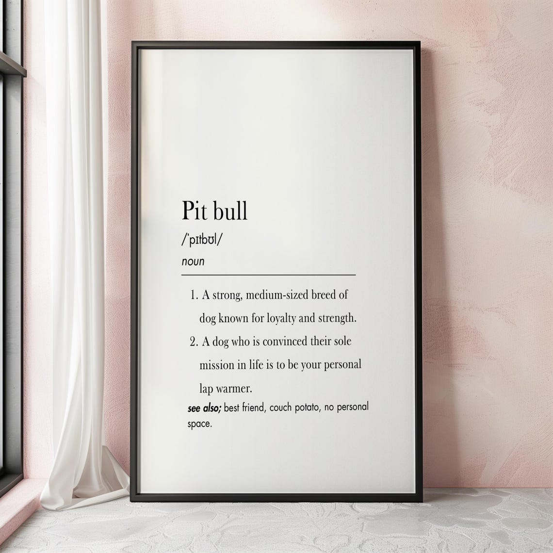 Pit Bull Dictionary Definition Funny Dog Lover Minimalist Poster - Image 2