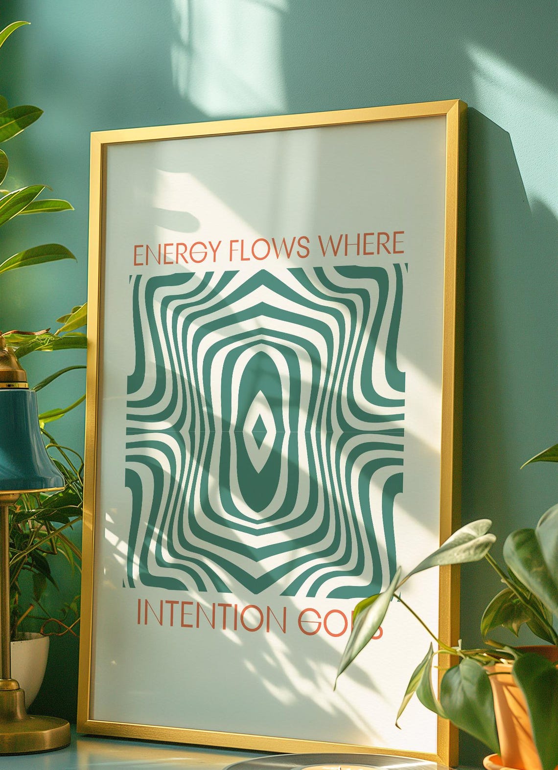 Energy Flows Where Intention Goes Psychedelic Quote Wall Art - Image 2