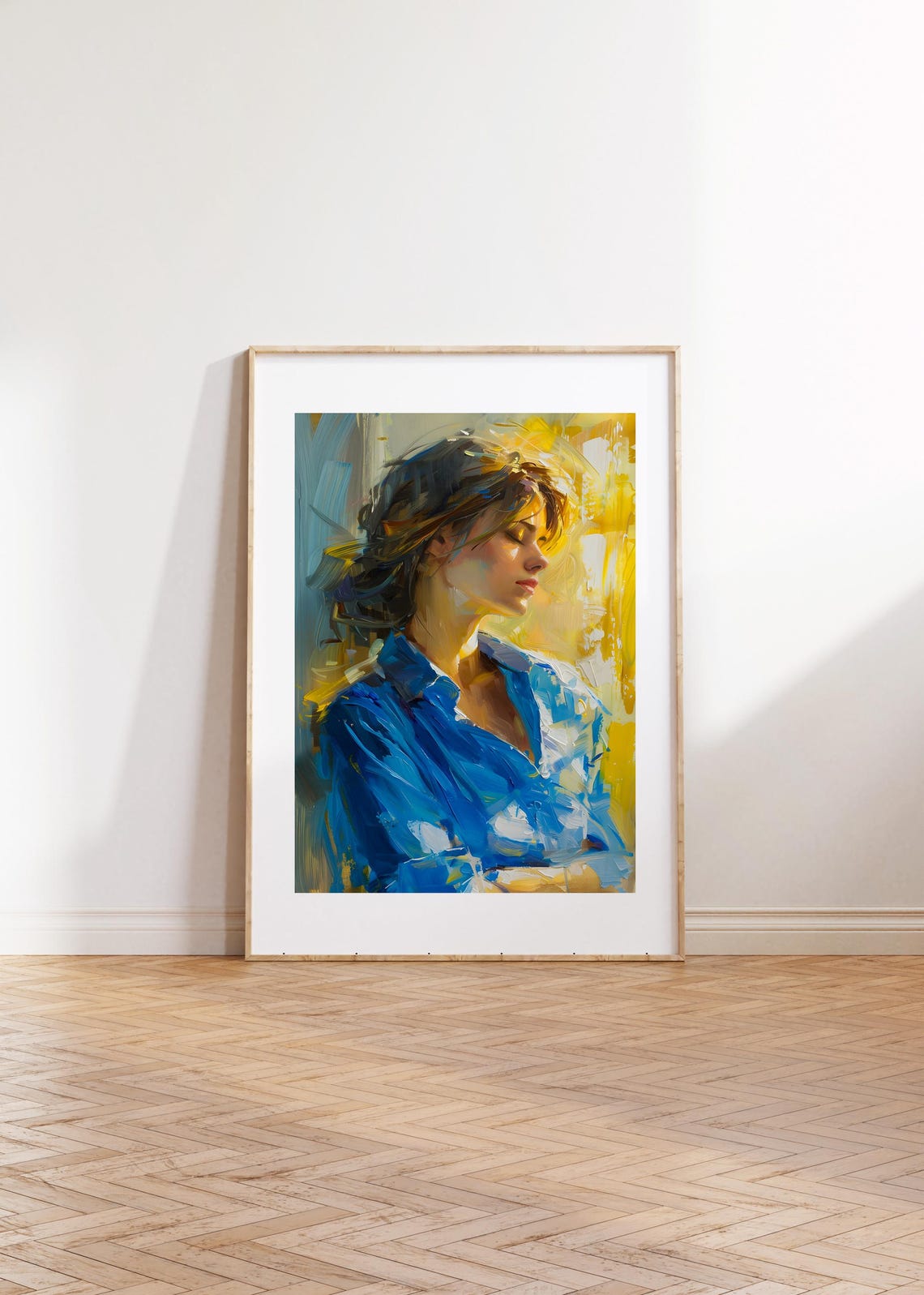 Abstract Woman Portrait Art Print Vibrant Emotional Wall Art Contemplative Girl Focal Point Wall Print Introspection And Serenity Artwork - Image 3