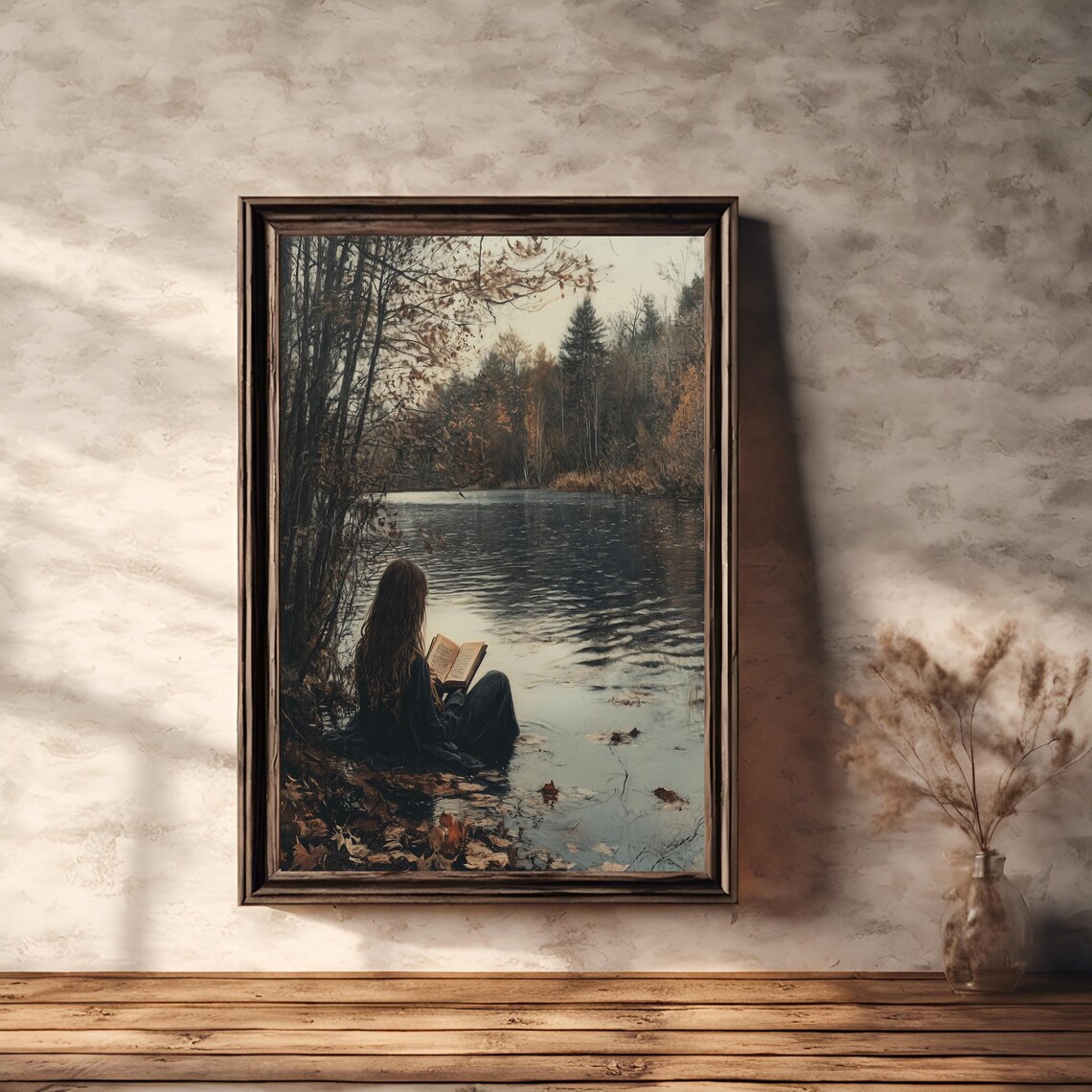 Reader At Lake Moody, Dark Academia Wall Poster - Image 2