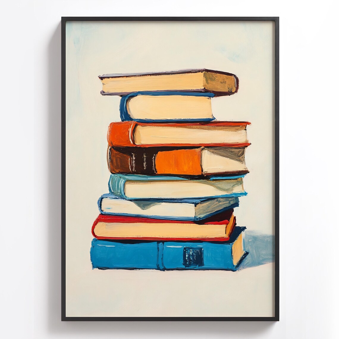 Stacked Books Art Print, Colorful Literary Decor - Image 2