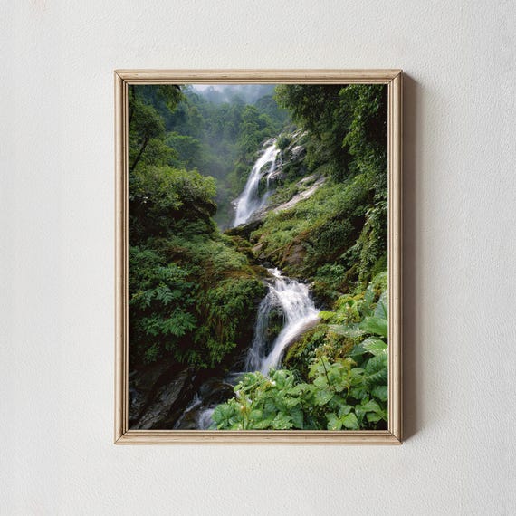 Waterfall Wall Art Print Tropical Forest Landscape Photography