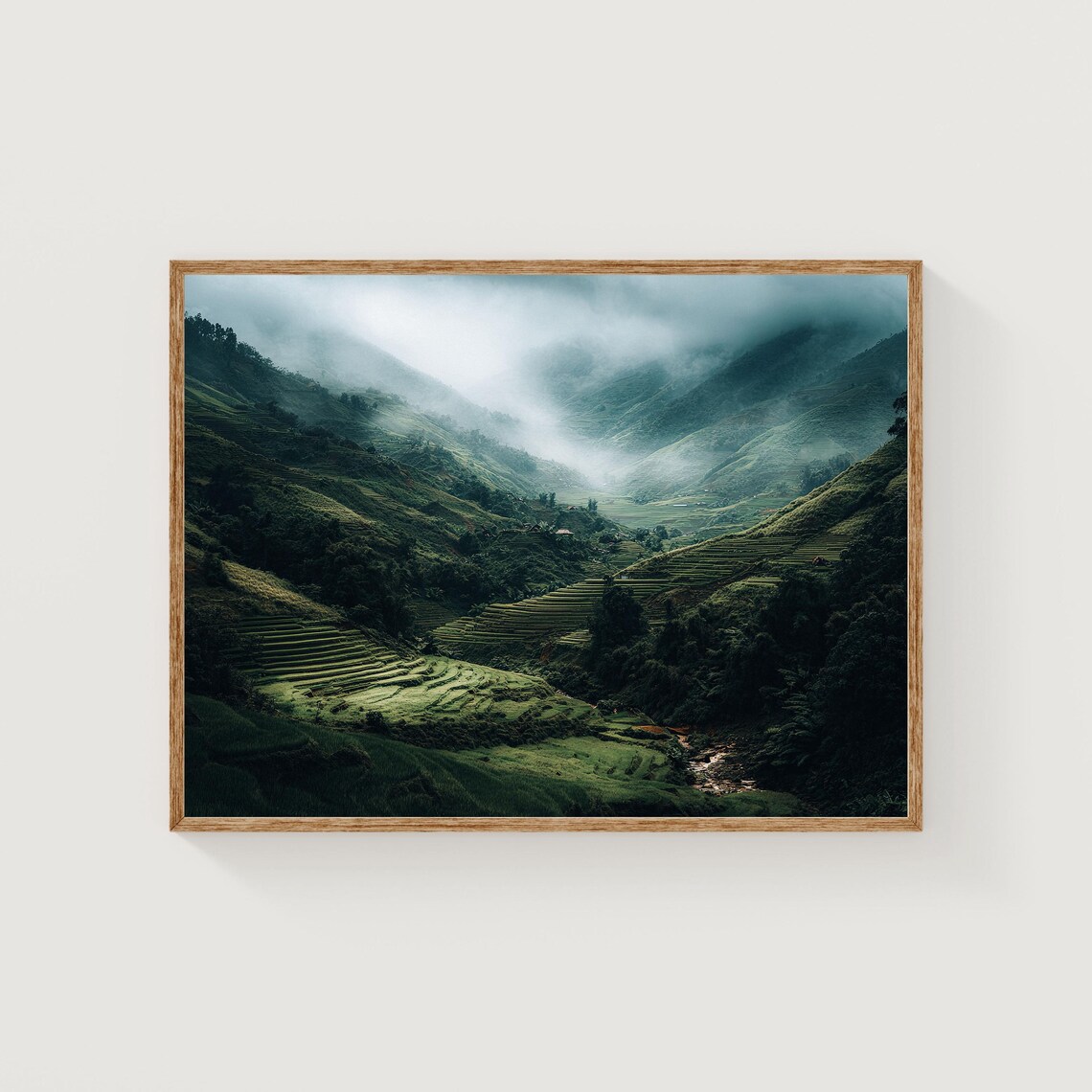 Sapa Vietnam Rice Terraces Misty Mountain Valley Photo Print