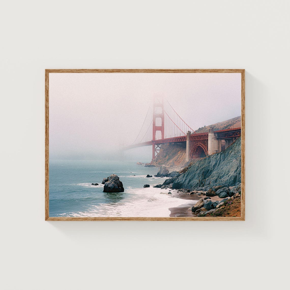Golden Gate Bridge Misty San Francisco Coastal Landscape Poster