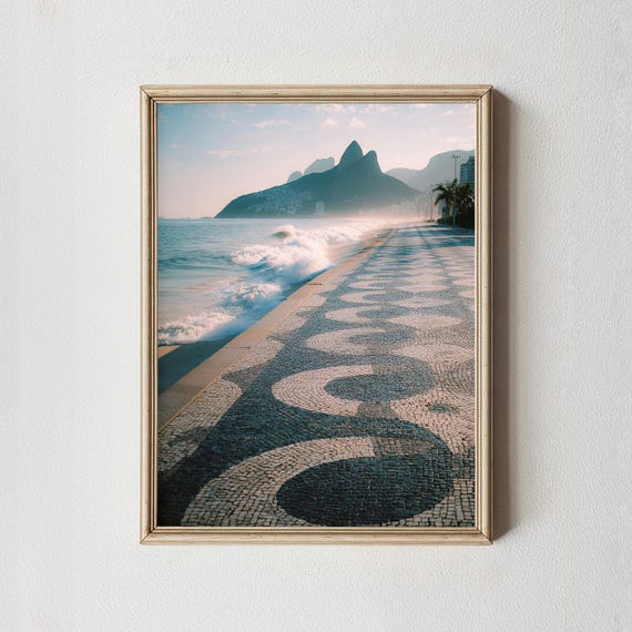 Copacabana Beach Wall Art Print Brazil Coastal Landscape Photography