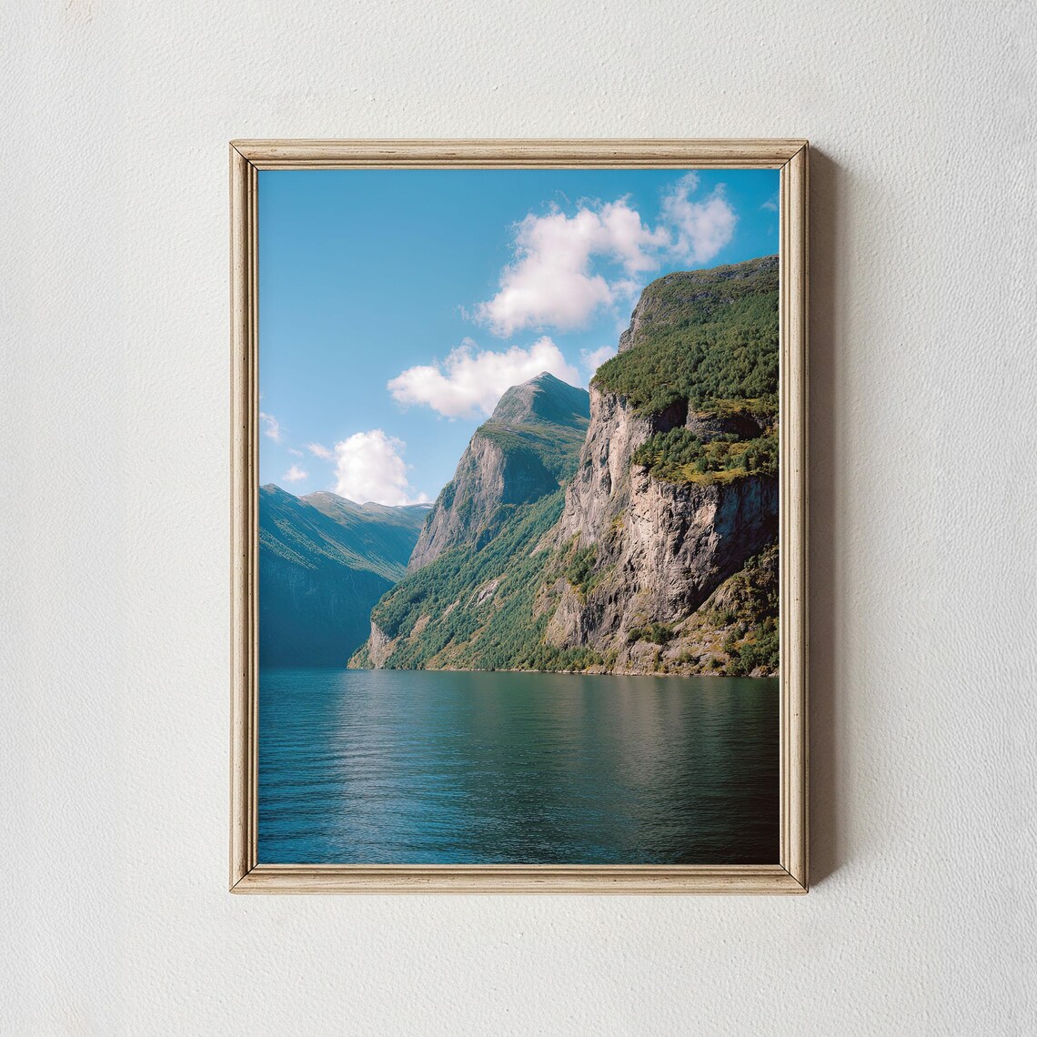 Geirangerfjord Norway Nordic Mountain Fjord Landscape Photo Poster
