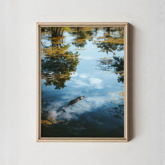Kakadu Crocodile Print Australian Wetlands Photography Coastal Nature Art