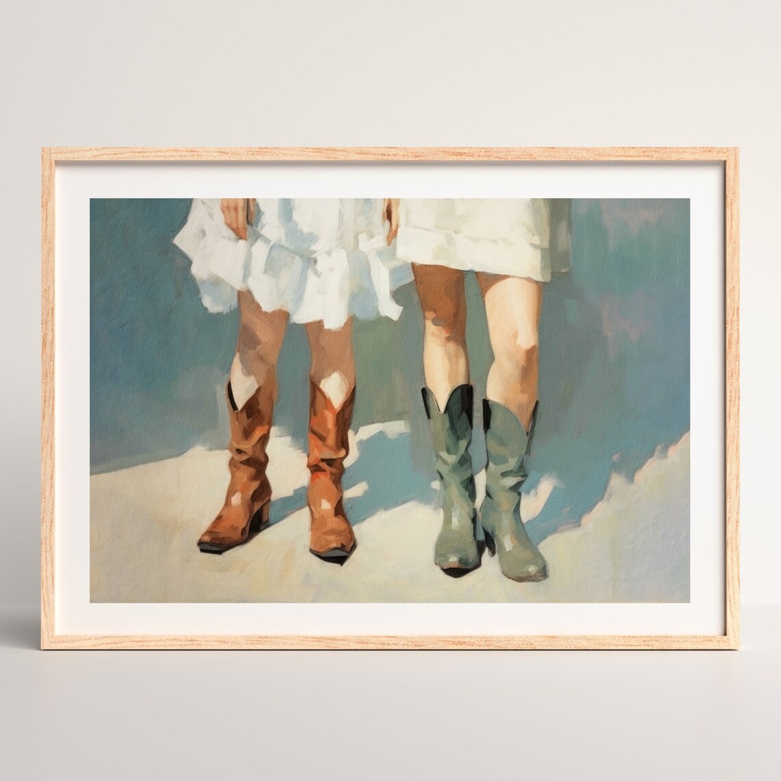Cowgirl Boots Retro Western Country Art Print - Image 2