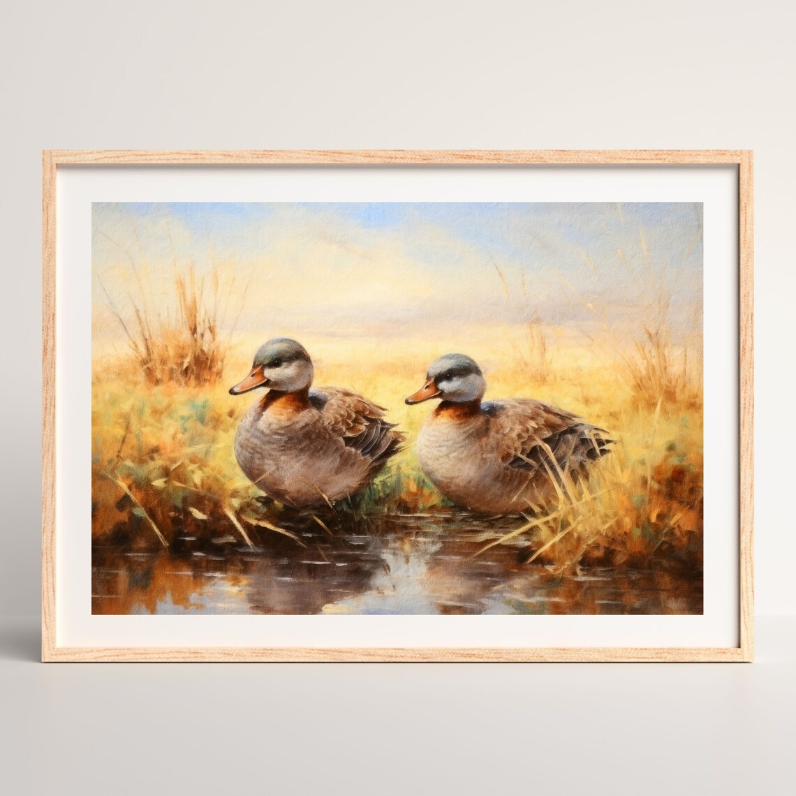 Duck Retro Farmhouse Vintage Oil Painting Art Print - Image 2