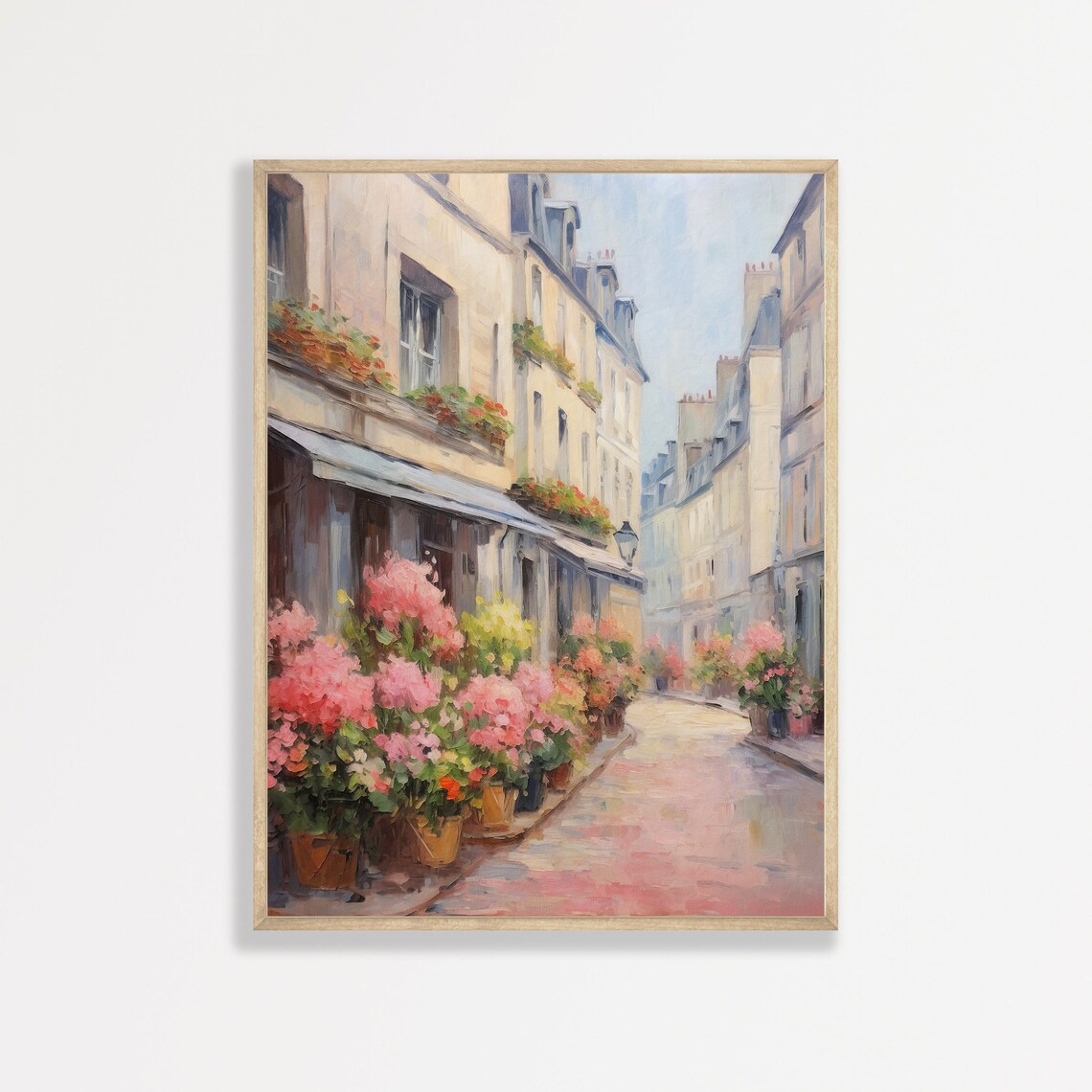 Paris Flowers Vintage Travel Poster, Antique Artwork